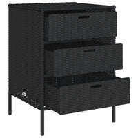 Gartenschrank Schwarz 55x59x80 cm Poly Rattan - Gartenboxen