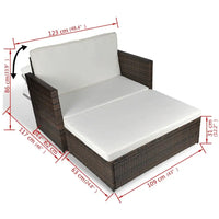 Gartensofa Poly Rattan Braun - Gartensofas