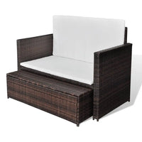 Gartensofa Poly Rattan Braun - Gartensofas