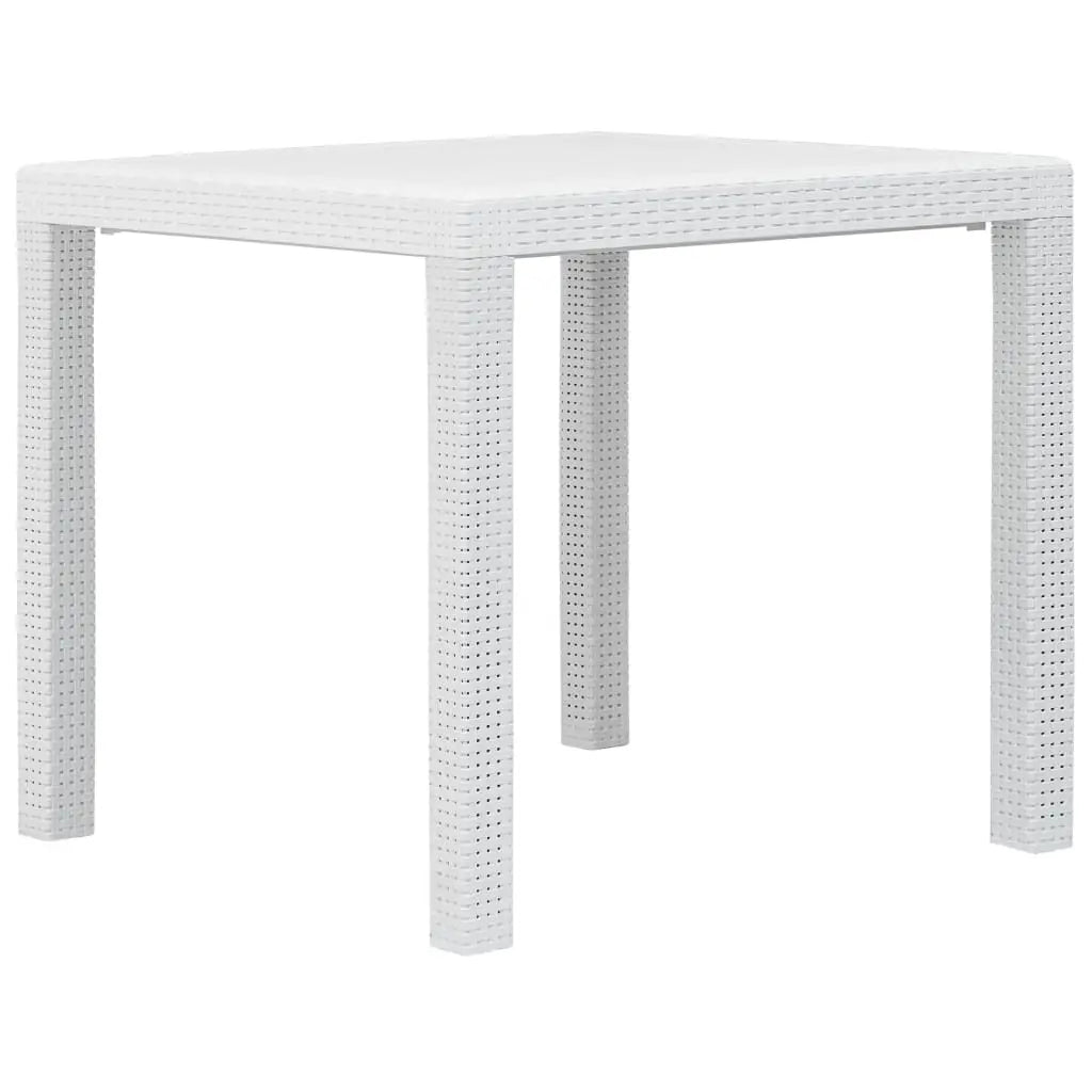 Gartentisch Weiß 79 x 72 cm Kunststoff Rattan - Optik