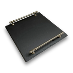 hochwertiges NaturSchiefer Tablett mit gebürstetem Griff