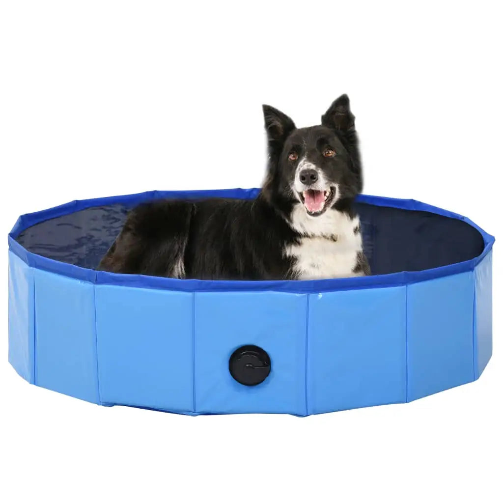 Hundepool Faltbar Blau 80 x 20 cm PVC - Hundebedarf