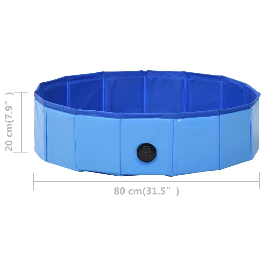 Hundepool Faltbar Blau 80 x 20 cm PVC - Hundebedarf