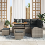 Garten-Sofa-Set mit Kissen mit Speicher 8 pcs Grau