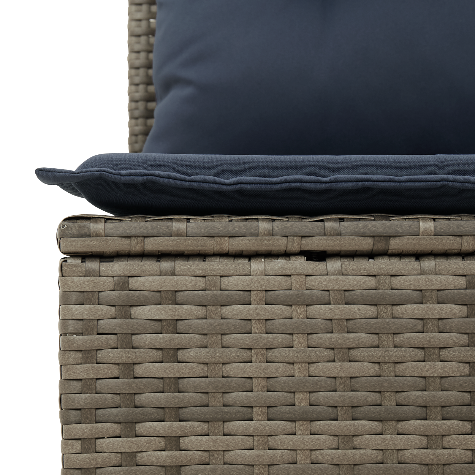 | Gartensofa | mit Kissen Grau 124 x 62 x 69cm Poly-Rattan