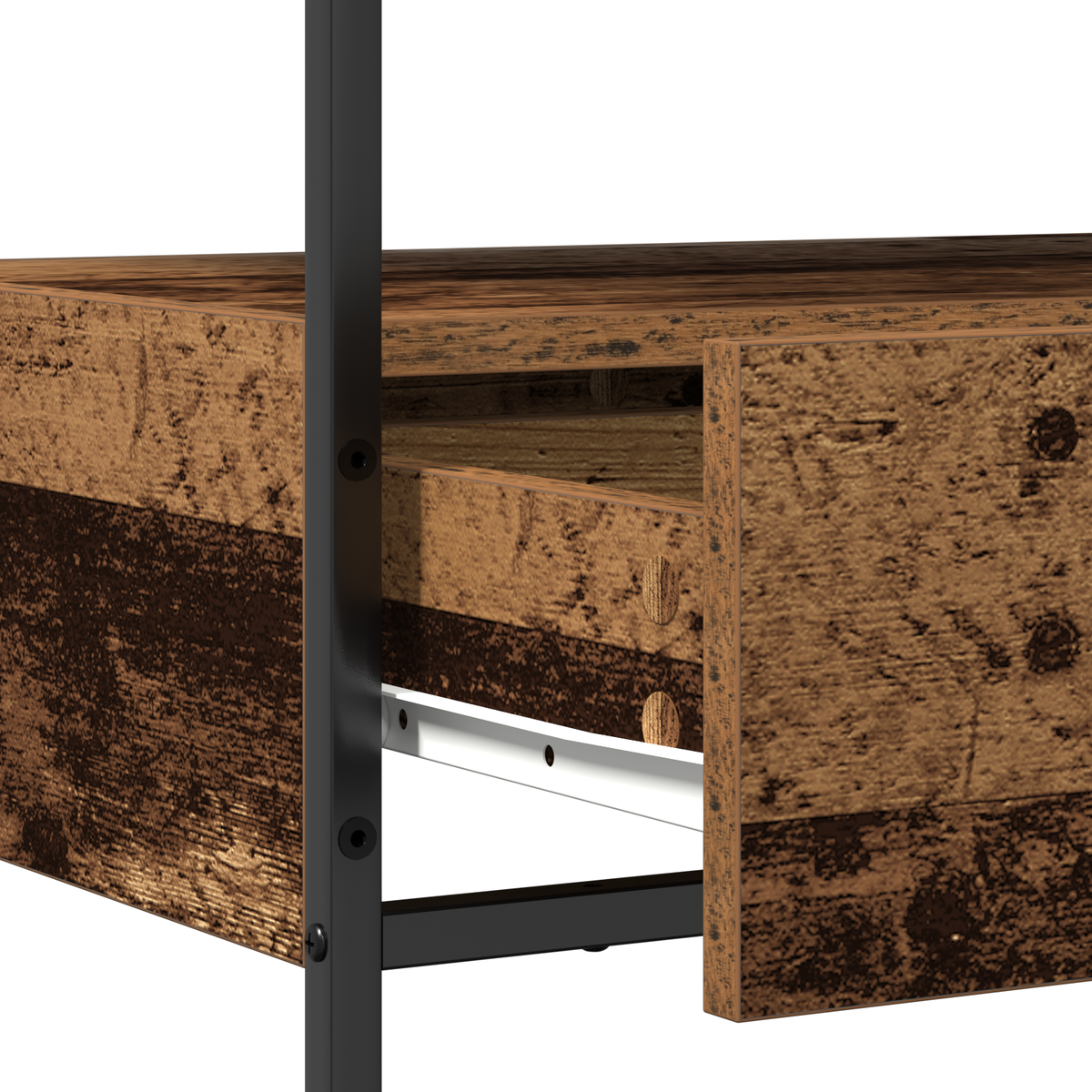 Konsolentisch Altholz 75 x 40 x 75 cm Schichtholz und Metall