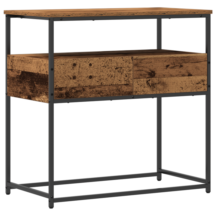 Konsolentisch Altholz 75 x 40 x 75 cm Schichtholz und Metall