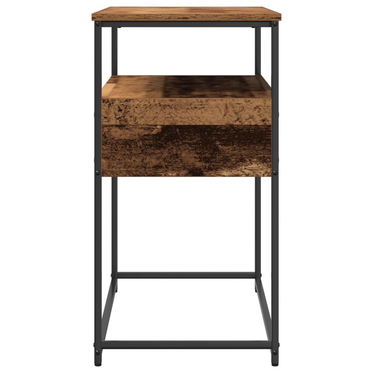Konsolentisch Altholz 75 x 40 x 75 cm Schichtholz und Metall
