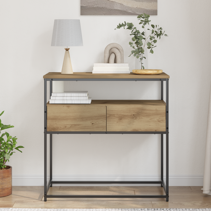 Konsolentisch mit Schubladen Eiche handwerklich 75 x 40 x 75 cm