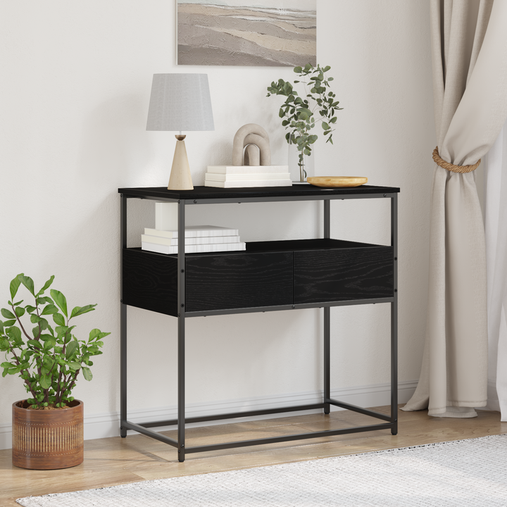 Konsolentisch mit Schubladen Schwarze Eiche 75 x 40 x 75 cm
