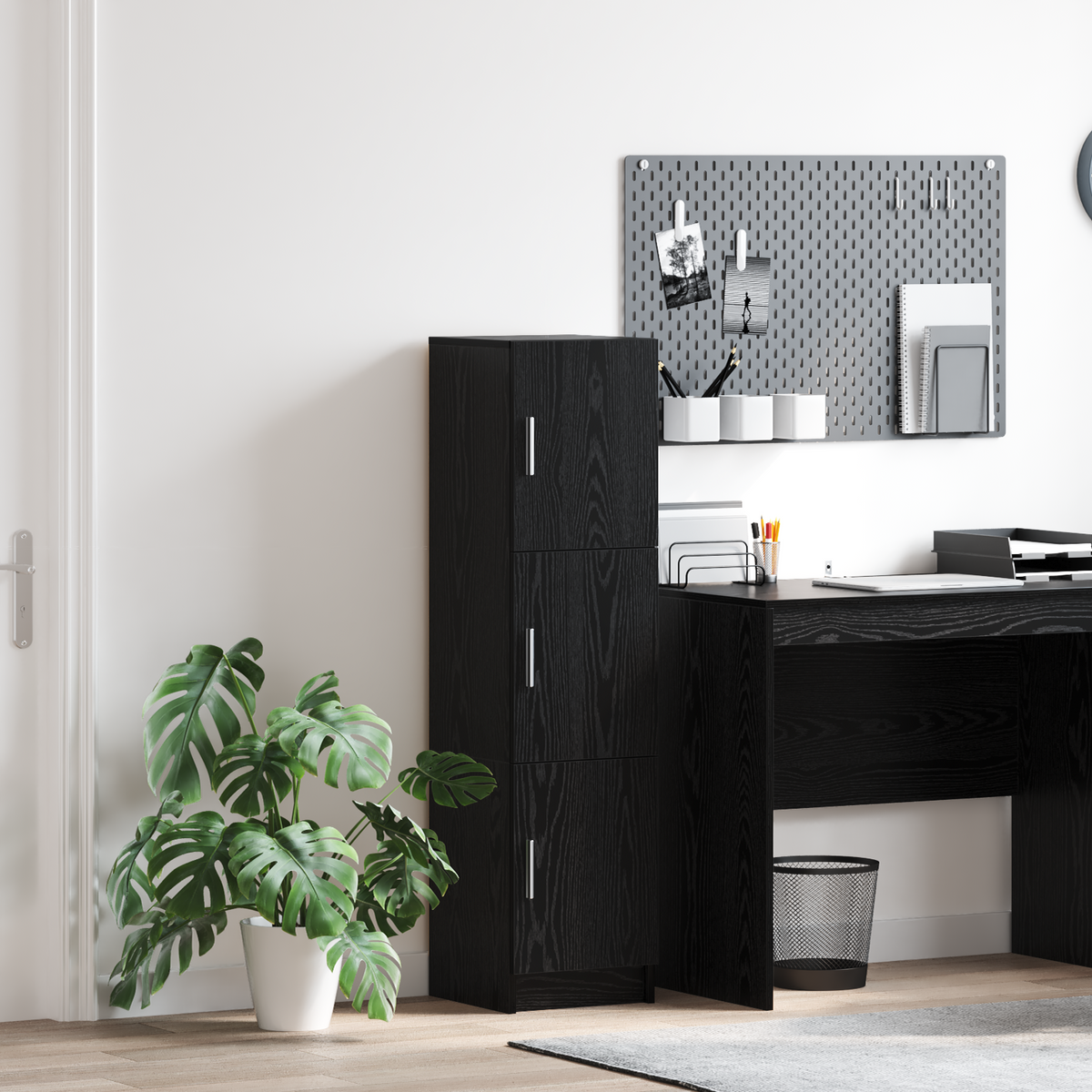 Highboard Schwarze Eiche 31,5 x 32 x 124 cm Holzwerkstoff