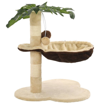 Katzen-Kratzbaum mit Sisal-Kratzstange 50 cm Beige und