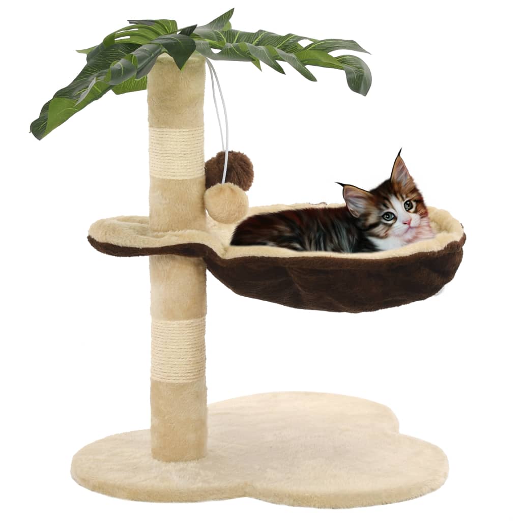 Katzen-Kratzbaum mit Sisal-Kratzstange 50 cm Beige und