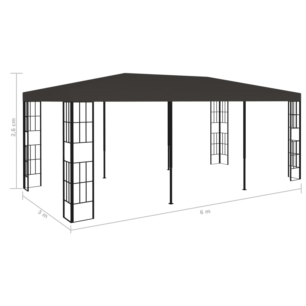 Pavillon 3x6 m Anthrazit - Pavillons & Partyzelte