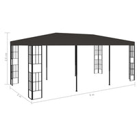 Pavillon 3x6 m Anthrazit - Pavillons & Partyzelte