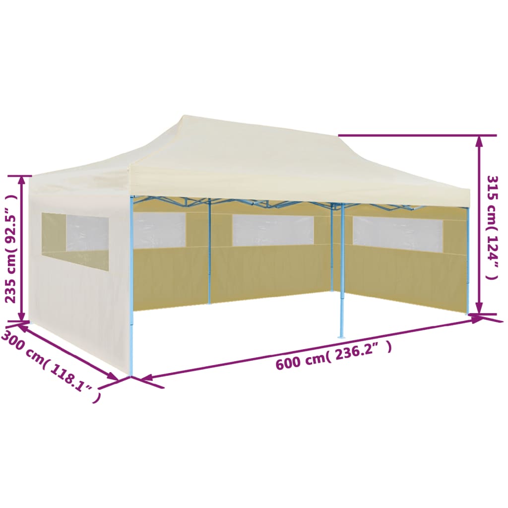 Pop-Up-Partyzelt Faltbar Creme 3×6 m - Pavillons &