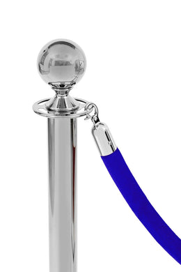 Samt-Absperrseil blau - klamra chrome
