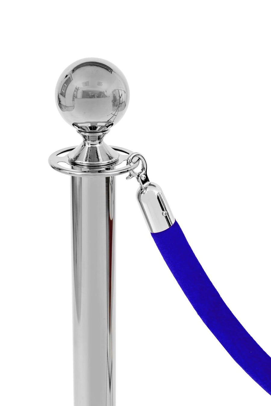 Samt-Absperrseil blau - klamra chrome