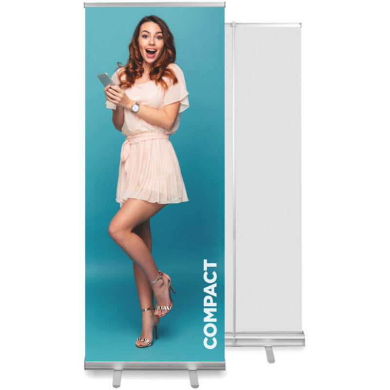 Roll-Up Display COMPACT 80 x 200 cm, Aluminium, silber