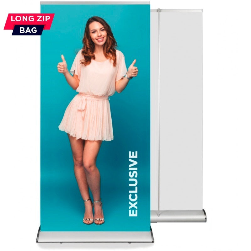 Roll-Up Display EXCLUSIVE 100 x 200 cm, silber