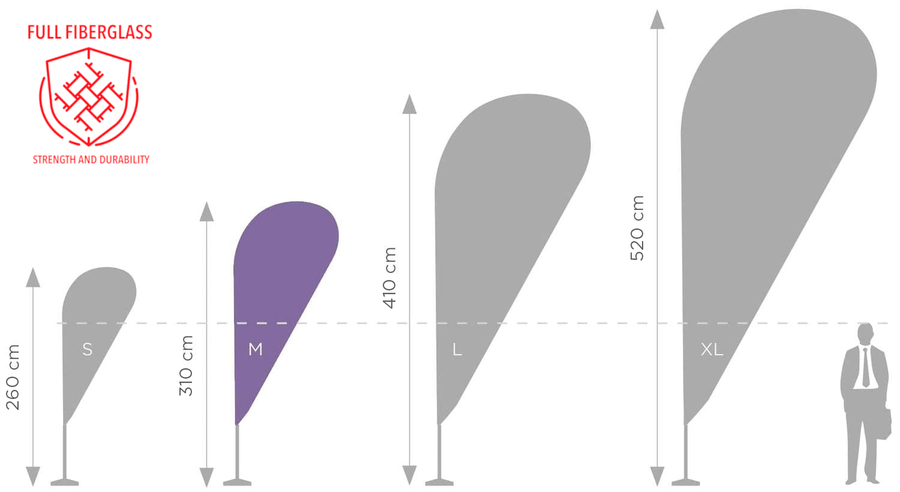 Beachflag-Mast STANDARD PLUS 350 cm
