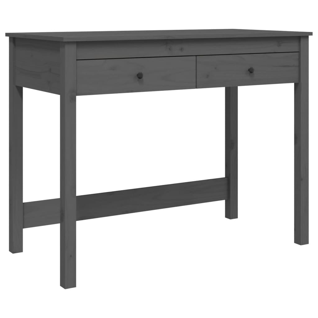 Schreibtisch mit Schubladen Grau 100x50x78 cm Massivholz