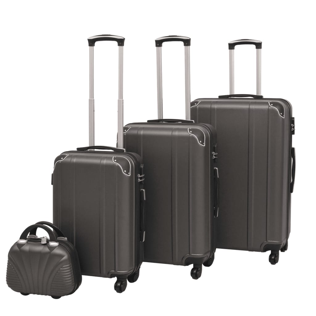 Vierteiliges Hartschalen-Trolley-Set Anthrazit - Reisekoffer