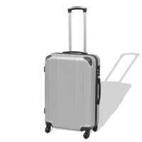 Vierteiliges Hartschalen-Trolley-Set Silber - Reisekoffer