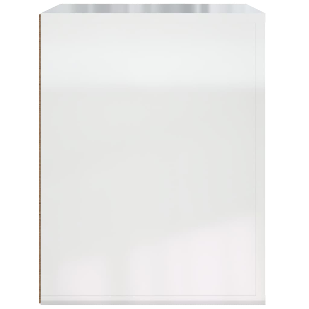 Wand-Nachttisch Hochglanz-Weiß 50x36x47 cm