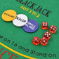Kombiniertes Poker/Blackjack Set mit 600 Laserchips Aluminium