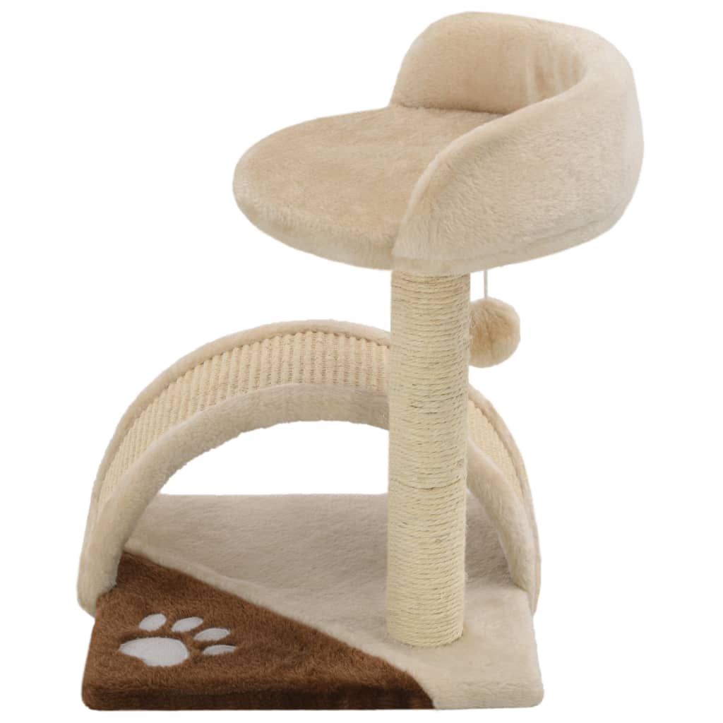 Katzen-Kratzbaum Sisal 40 cm Beige und Braun