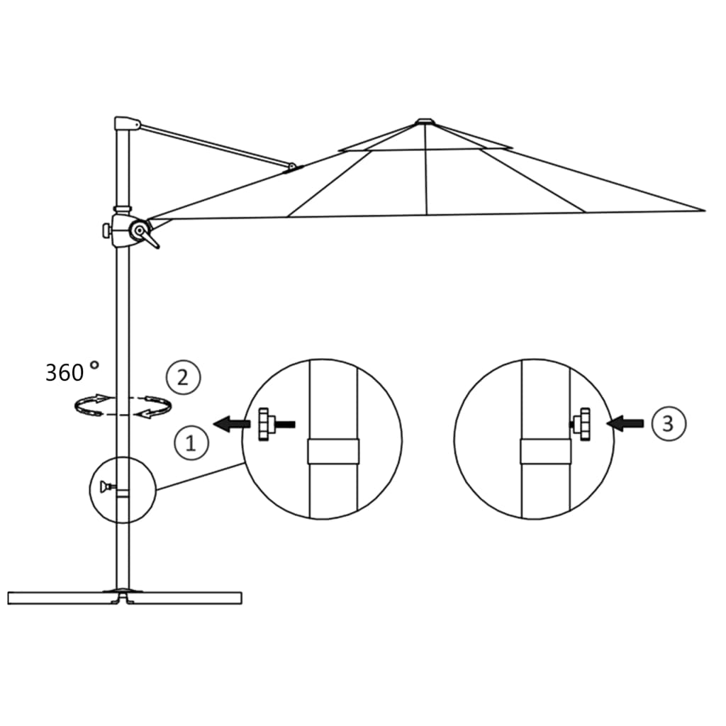 Ampelschirm mit Stahl-Mast 300 cm Grün