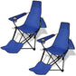 Camping-Klappstuhl mit Fußstütze 2er-Set blau