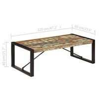 Couchtisch 120x60x40 cm Altholz Massiv