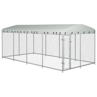 Outdoor-Hundezwinger mit Überdachung 7,6x3,8x2,3 m