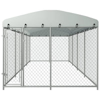 Outdoor-Hundezwinger mit Überdachung 7,6x3,8x2,3 m