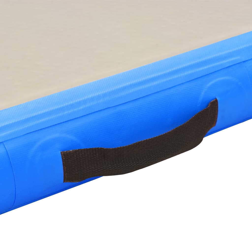 Aufblasbare Gymnastikmatte mit Pumpe 300x100x10 cm PVC Blau