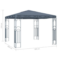 Pavillon 300 x 300 cm Anthrazit