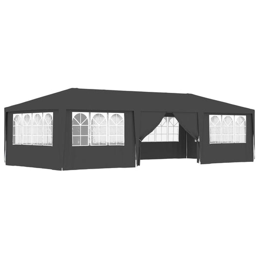 Profi-Partyzelt mit Seitenwänden 4×9 m Anthrazit 90 g/m²