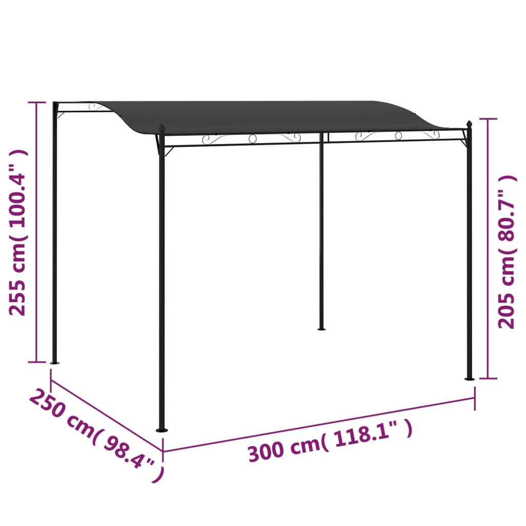 Pavillon 3x2,4 m Anthrazit