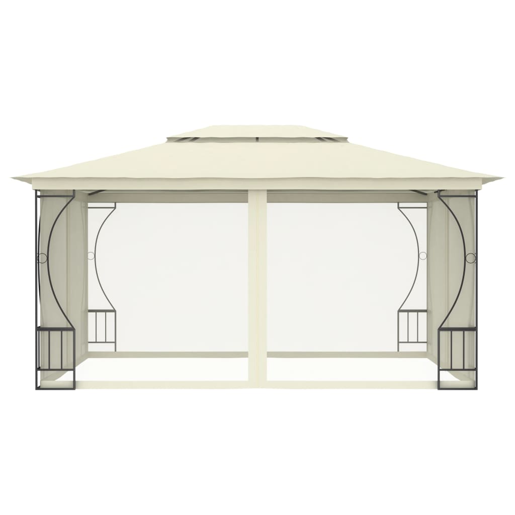 Pavillon mit Netz 300x400x265 cm Creme