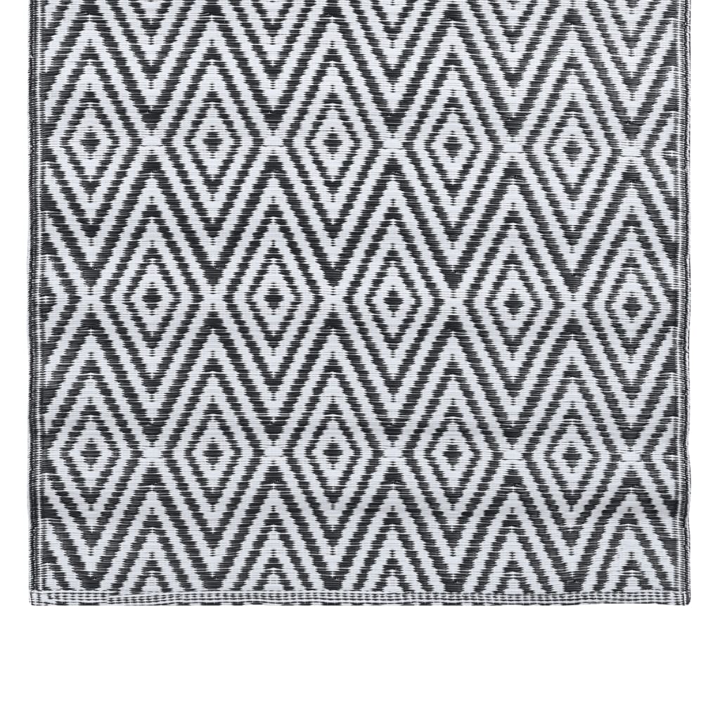Outdoor-Teppich Weiß und Schwarz 190x290 cm PP