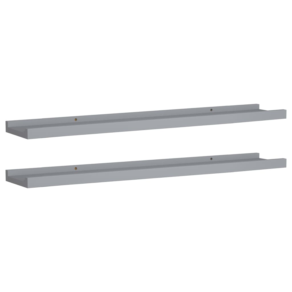 Bilderleisten 2 Stk. Grau 80x9x3 cm MDF