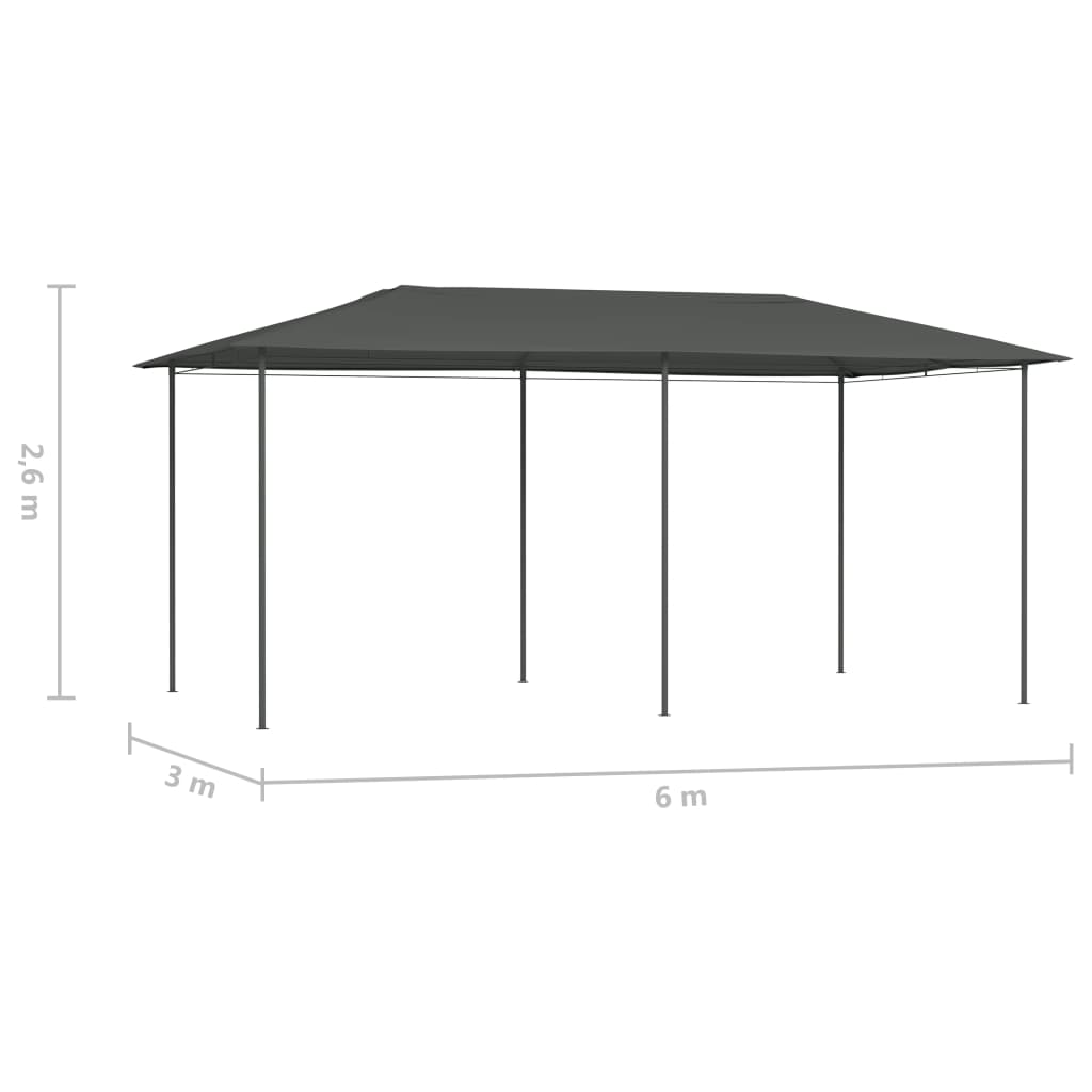 Pavillon 2,98x5,3x2,59 m Grau 160 g/m²