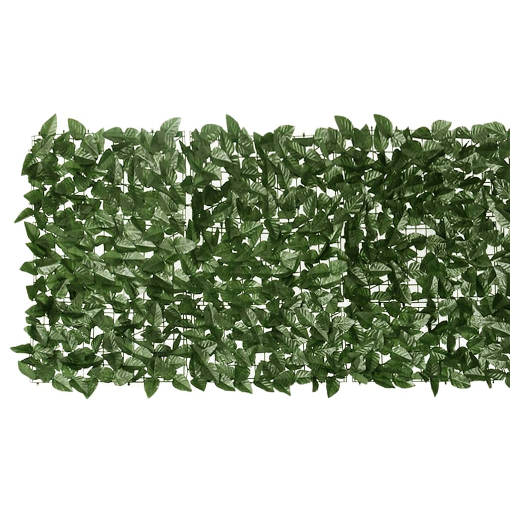 Balkon-Sichtschutz mit Dunkelgrünen Blättern 600x75 cm
