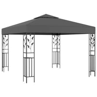 Pavillon mit LED-Lichterkette 3x3 m Anthrazit