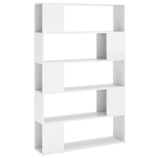 Bücherregal Raumteiler Hochglanz-Weiß Holzwerkstoff