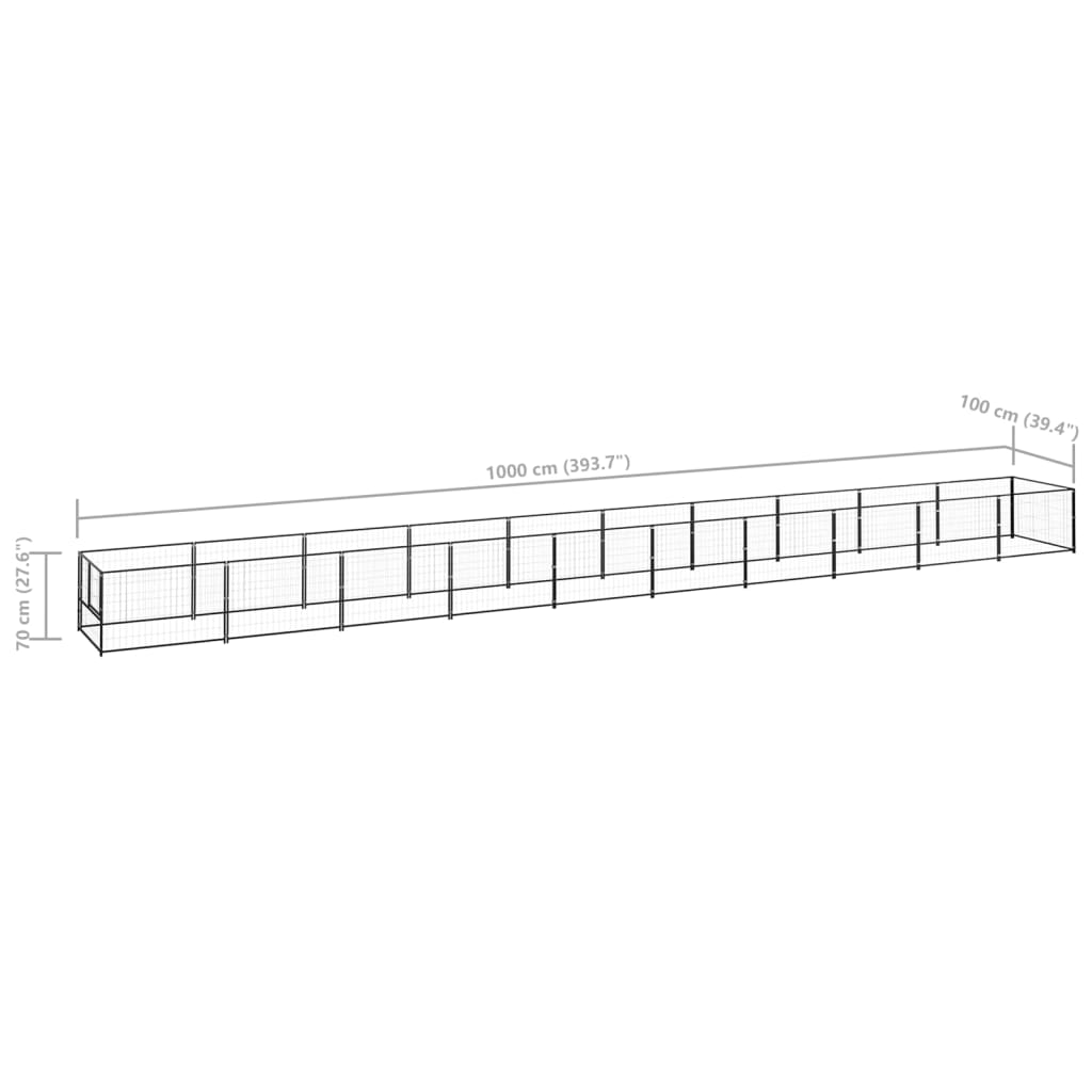 Hundezwinger Schwarz 10 m² Stahl