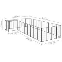 Hundezwinger Schwarz 13,31 m² Stahl