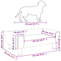 Hundebett Dunkelgrau 70x45x26,5 cm Samt